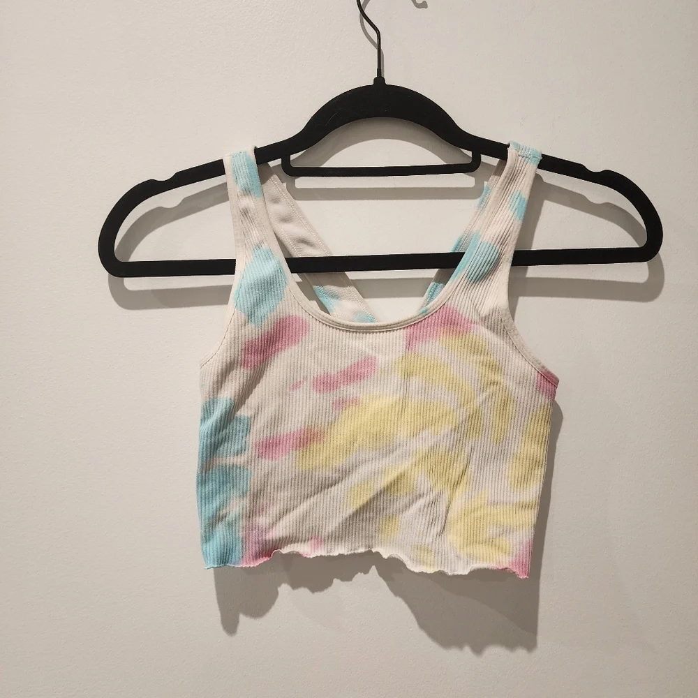 Spiritual Gangster Crop Top Bra Biker Shorts Tie Dye Set - Picture 12 of 15